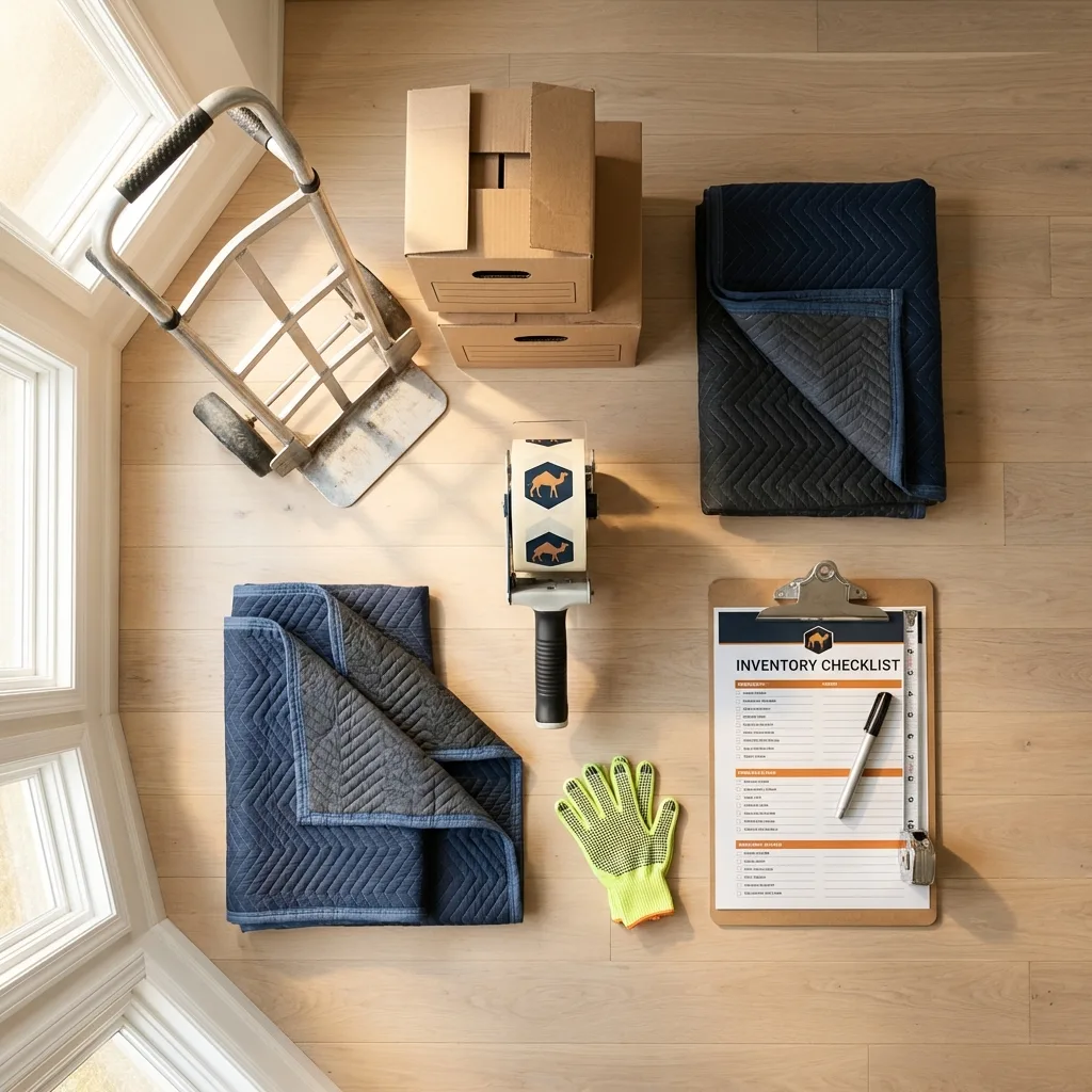 Professional moving supplies and packing materials layout for Sea Girt residential relocations